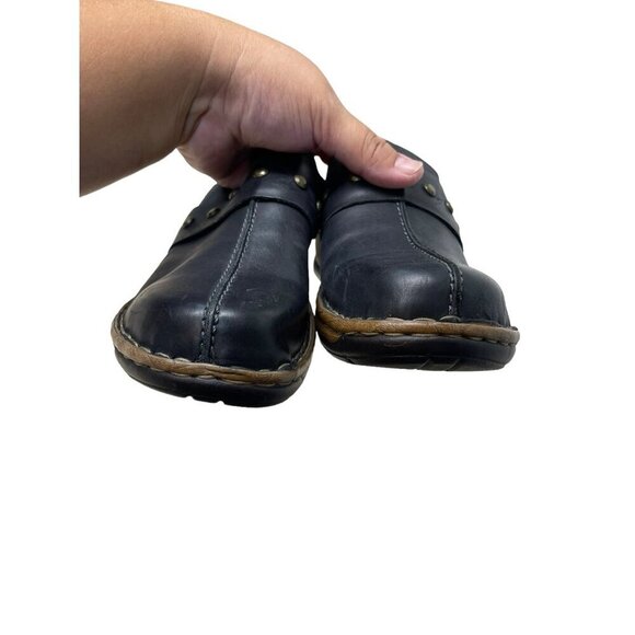 Josef Seibel Black Leather Clogs Comfort Chunky Sz 42 Studded US 11.5 - Picture 4 of 8